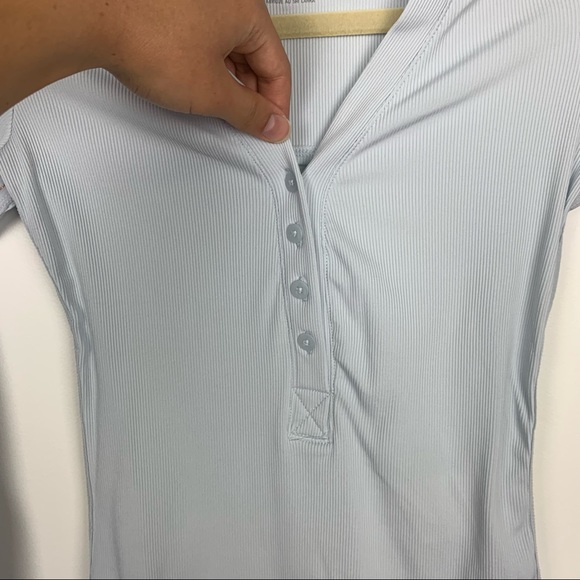 Nike Yoga Luxe Infinalon Dri-Fit Henley Bodysuit - Picture 9 of 15